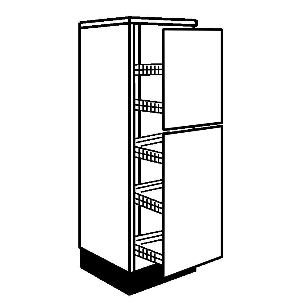 Chippendale 500mm Larder Tall Unit With Pull Out Graphite Wirework