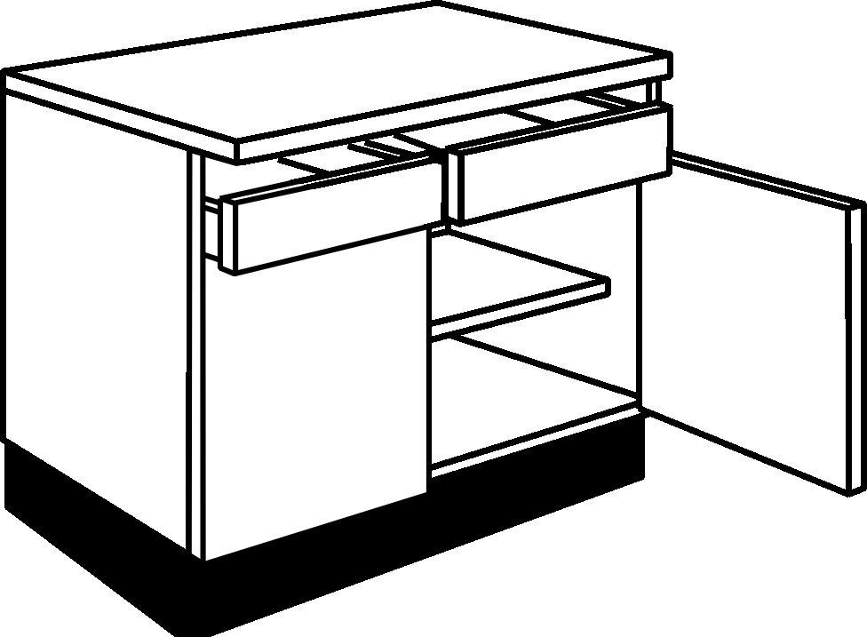 Chippendale Mm Drawerline Double Base Unit Self Assembly Purity