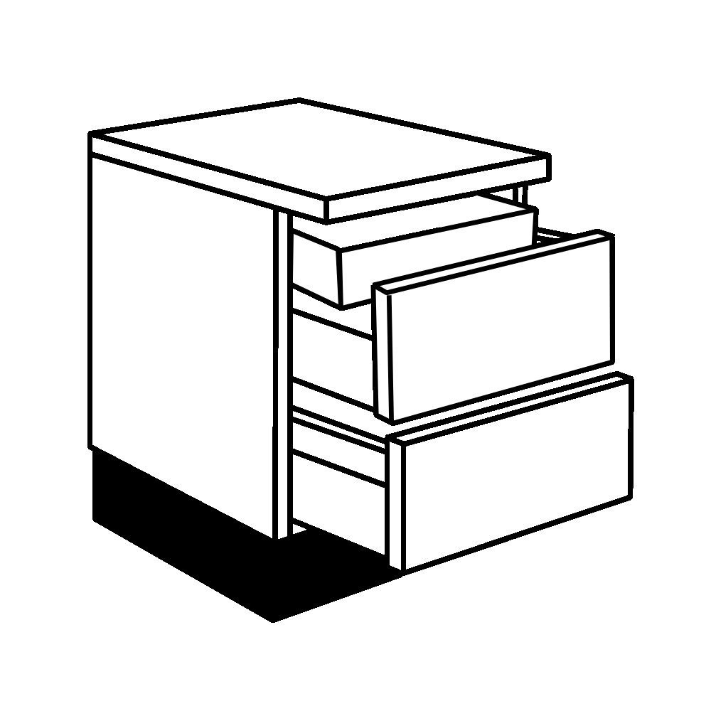 Sheraton 800mm Pan Drawer Pack Base Unit with 2 Drawers & Internal ...