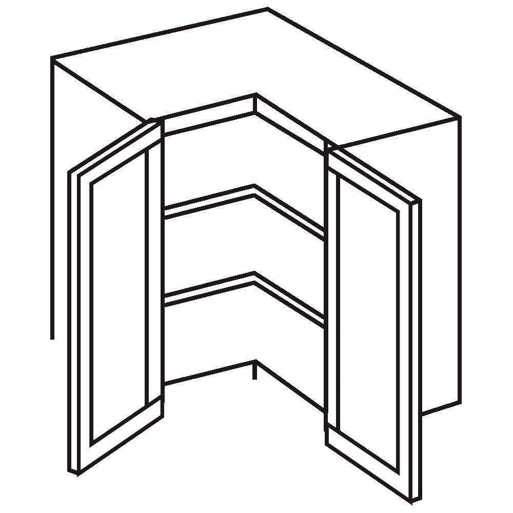 Sheraton 630mm Corner Wall Unit L Shaped - Rigid | Purity Kitchens