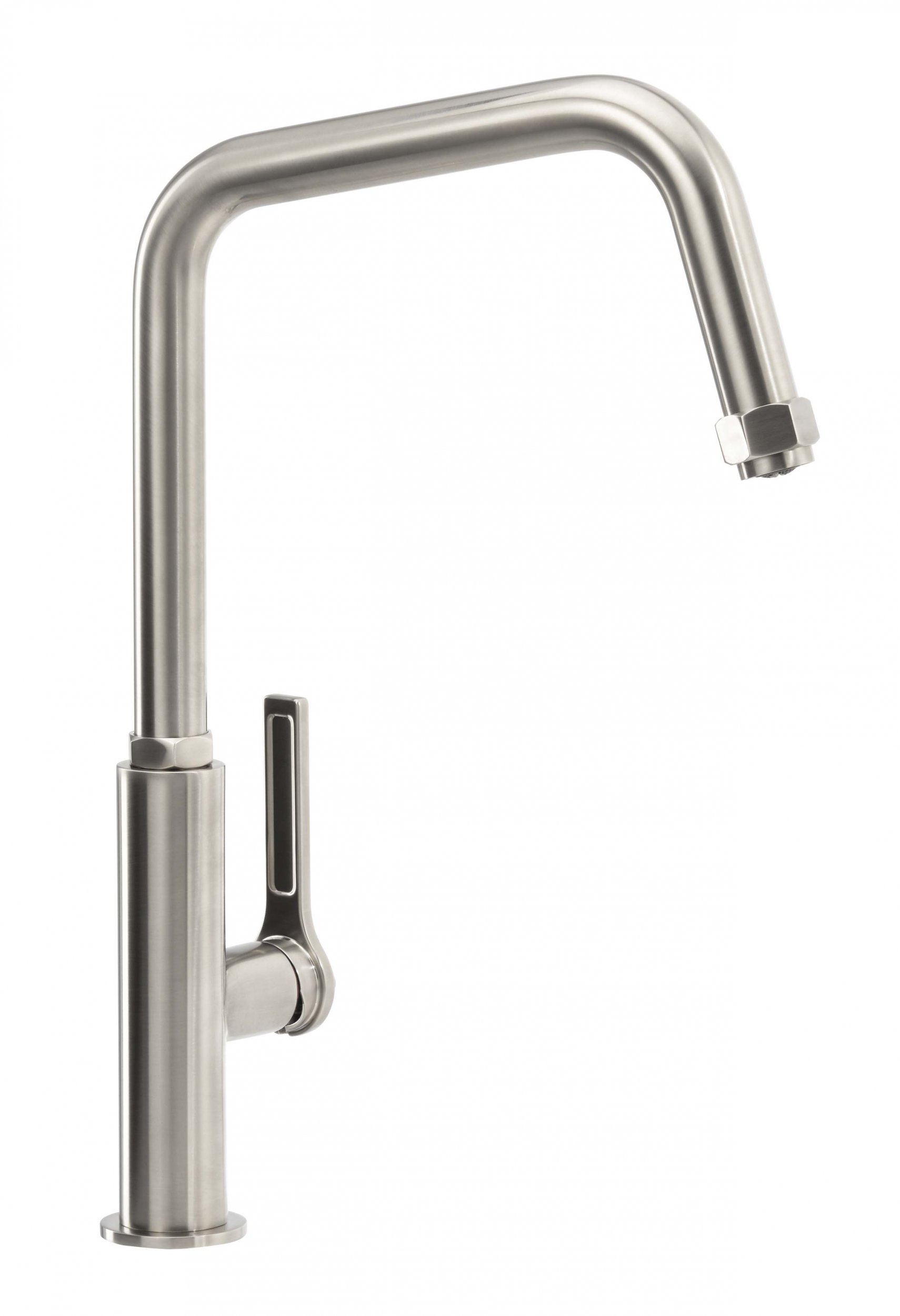 Abode Hex Single Lever Mixer Tap Brushed Nickel Purity Kitchens 8359