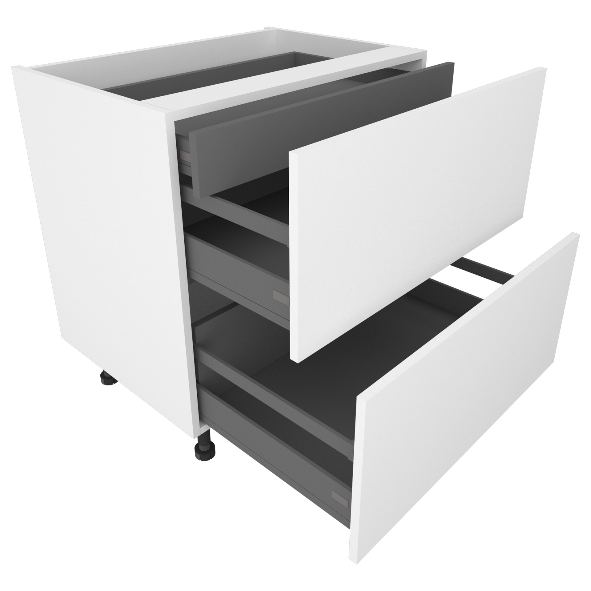 600mm Pan Drawer Pack Base Unit with 2 Drawers & Internal Drawer ...