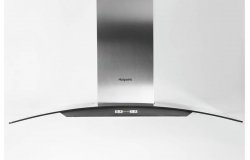 Hotpoint PHGC9.4FLMX 90cm Curved Glass Chimney Hood - St/Steel