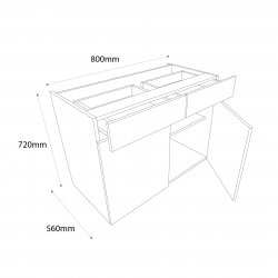 Chippendale by Omega 800mm Drawerline Double Base Unit - (Self Assembly)