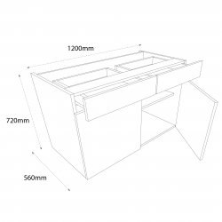 Chippendale by Omega 1200mm Drawerline Double Base Unit - (Self Assembly)