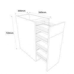 Chippendale by Omega 300mm Drawerline Base Unit with Dummy Drawer & Pull Out Shelves Graphite Wirework - (Self Assembly)