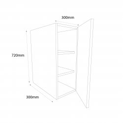 Sheraton by Omega 300mm Standard Single Wall Unit Right Hand - (Ready Assembled)