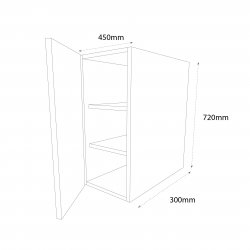 Sheraton by Omega 450mm Standard Single Wall Unit Left Hand - (Ready Assembled)