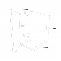 Sheraton by Omega 500mm Standard Single Wall Unit Left Hand - (Ready Assembled)
