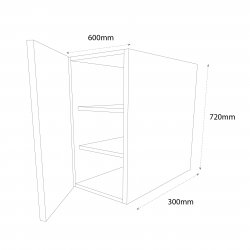 Sheraton by Omega 600mm Standard Single Wall Unit Left Hand - (Ready Assembled)