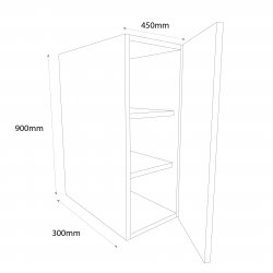 Chippendale by Omega 450mm Standard Tall Single Wall Unit Right Hand - (Self Assembly)