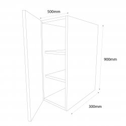 Chippendale by Omega 500mm Standard Tall Single Wall Unit Left Hand - (Self Assembly)