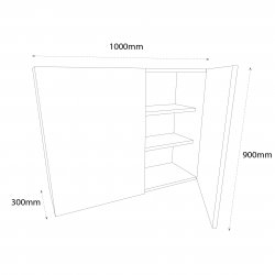 Chippendale by Omega 1000mm Standard Tall Double Wall Unit with 2 Doors - (Self Assembly)