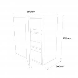 Chippendale by Omega 600mm Corner Wall Unit Left Hand Blank - (Self Assembly)