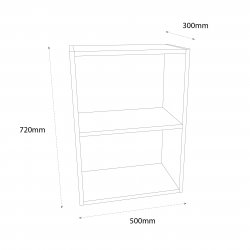 Chippendale by Omega 500mm Open Wall Unit - (Self Assembly)