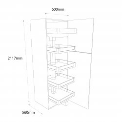 Chippendale 600mm Convoy Premio Unit with Graphite Wirework Right Hand - (Self Assembly)