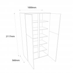 Chippendale 1000mm Double Larder Unit - (Self Assembly)