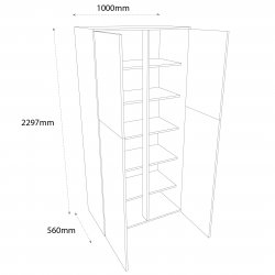 Chippendale 1000mm Double Larder Tall Unit - (Self Assembly)