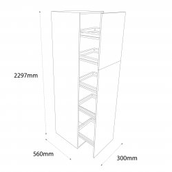 Chippendale 300mm Larder Tall Unit with Pull Out Graphite Wirework - (Self Assembly)