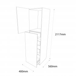 Chippendale 400mm Type 2 Larder Pull Out Unit with 2 Pan Drawers & 3 Internal Drawers Left Hand - (Self Assembly)