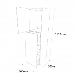 Chippendale 500mm Type 2 Larder Pull Out Unit with 2 Pan Drawers & 3 Internal Drawers Left Hand - (Self Assembly)