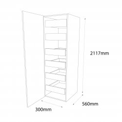 Chippendale 300mm Type 3 Larder Pull Out Unit with 6 Internal Drawers Left Hand - (Self Assembly)