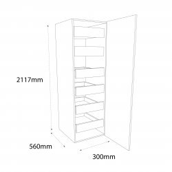 Chippendale 300mm Type 3 Larder Pull Out Unit with 6 Internal Drawers Right Hand - (Self Assembly)