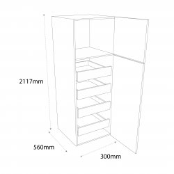 Sheraton by Omega 300mm Type 16 Larder Pull Out Unit with 4 Internal Drawers Right Hand - (Ready Assembled)