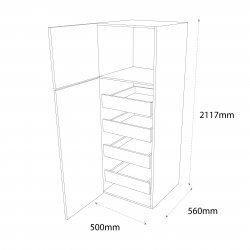 Sheraton by Omega 500mm Type 16 Larder Pull Out Unit with 4 Internal Drawers Left Hand - (Ready Assembled)