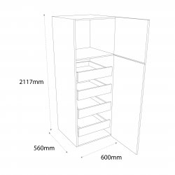Sheraton by Omega 600mm Type 16 Larder Pull Out Unit with 4 Internal Drawers Right Hand - (Ready Assembled)