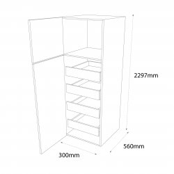 Chippendale 300mm Type 4 Larder Pull Out Tall Unit with 4 Internal Drawers Left Hand - (Self Assembly)