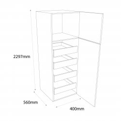 Chippendale 400mm Type 4 Larder Pull Out Tall Unit with 4 Internal Drawers Right Hand - (Self Assembly)