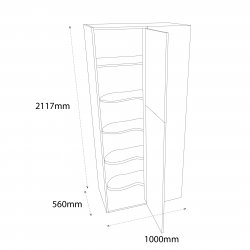 Sheraton by Omega 1000mm Type 2 Corner Larder to Larder Unit with 500mm Door & Le-Mans Graphite Wirework Pull Out Drawers Right Hand - (Ready Assembled)