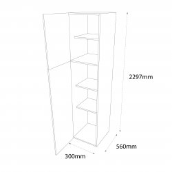 Sheraton by Omega 300mm Type 1 Larder Tall Unit Left Hand - (Ready Assembled)