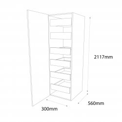 Sheraton by Omega 300mm Type 15 Larder Pull Out Unit with 6 Internal Drawers Left Hand - (Ready Assembled)