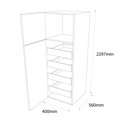 Sheraton by Omega 400mm Type 16 Larder Pull Out Tall Unit with 4 Internal Drawers Left Hand - (Ready Assembled)