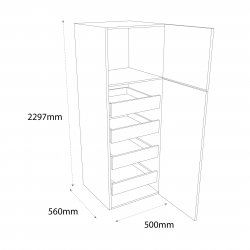 Sheraton by Omega 500mm Type 16 Larder Pull Out Tall Unit with 4 Internal Drawers Right Hand - (Ready Assembled)
