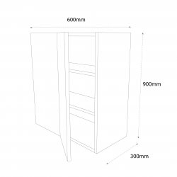 Chippendale by Omega 600mm Tall Corner Wall Unit Left Hand Blank - (Self Assembly)