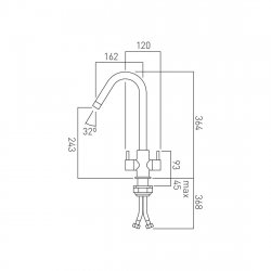 Vado Sky Mono Sink Mixer with Swivel Spout