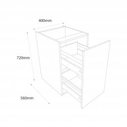 Chippendale 400mm Highline Base Unit with Type 2 Pull Out - (Self Assembly)