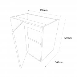 Chippendale by Omega 800mm Highline Corner Base Unit with 400mm Door Left Hand - (Self Assembly)