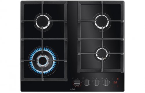 AEG HKB64450NB 60cm Gas on Glass Hob - Black