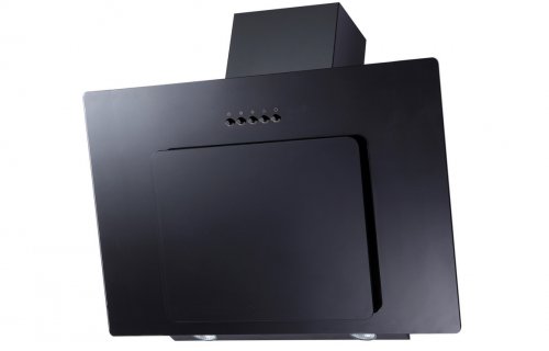 Prima PRAE0020 70cm Angled Chimney Hood - Black/ Black Glass