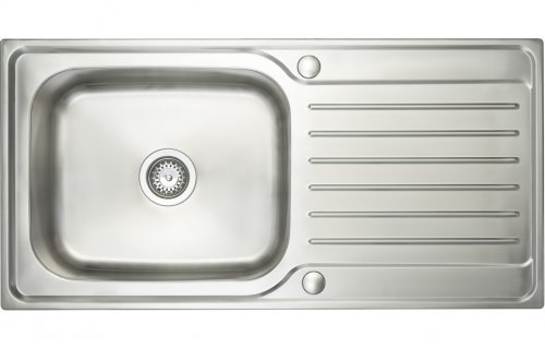 Prima Deep 1B & Drainer Inset Sink - Polished Steel