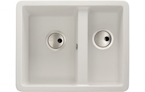 Abode Matrix Sq GR15 1.5B Granite Inset/Undermount Sink - White