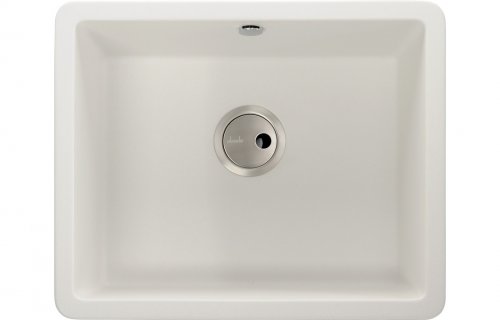 Abode Matrix Sq GR15 Large 1B Granite Inset/Undermount Sink - White