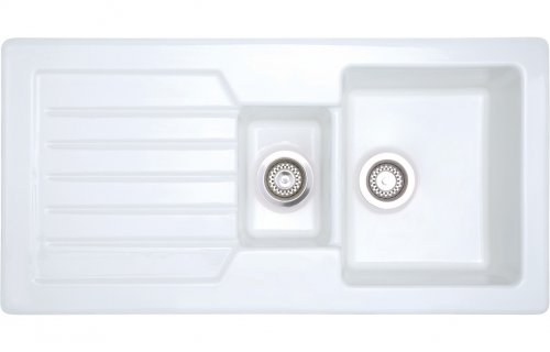 Prima 1.5B 1D Reversible Inset Ceramic Sink - White