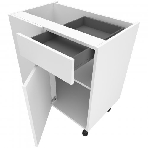 Chippendale by Omega 800mm Drawerline Corner Base Unit with 400mm Door Left Hand - (Self Assembly)
