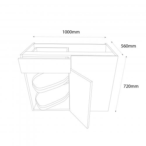 1000mm Drawerline Base Unit With 500mm Door & Le-Mans Pull Out Storage ...