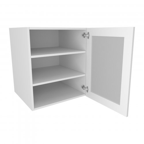 Sheraton by Omega 400mm Standard Glazed Wall Unit with Aluminium Frame & MFC Shelves Right Hand - (Ready Assembled)